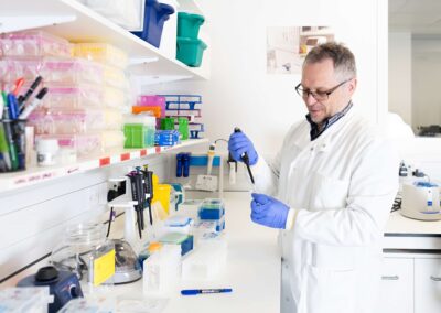 Work within a lab at the Wood Centre for Innovation.
