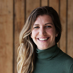 Portrait of Jack Fertility CEO Lily, Elsner outside the Wood Centre for Innovation.