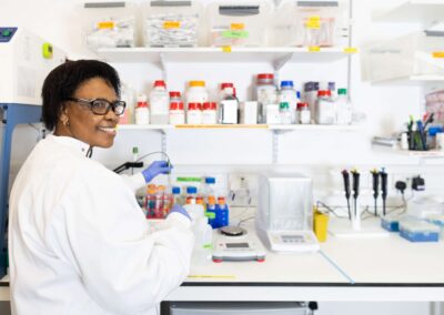 Work within a lab at the Wood Centre for Innovation.