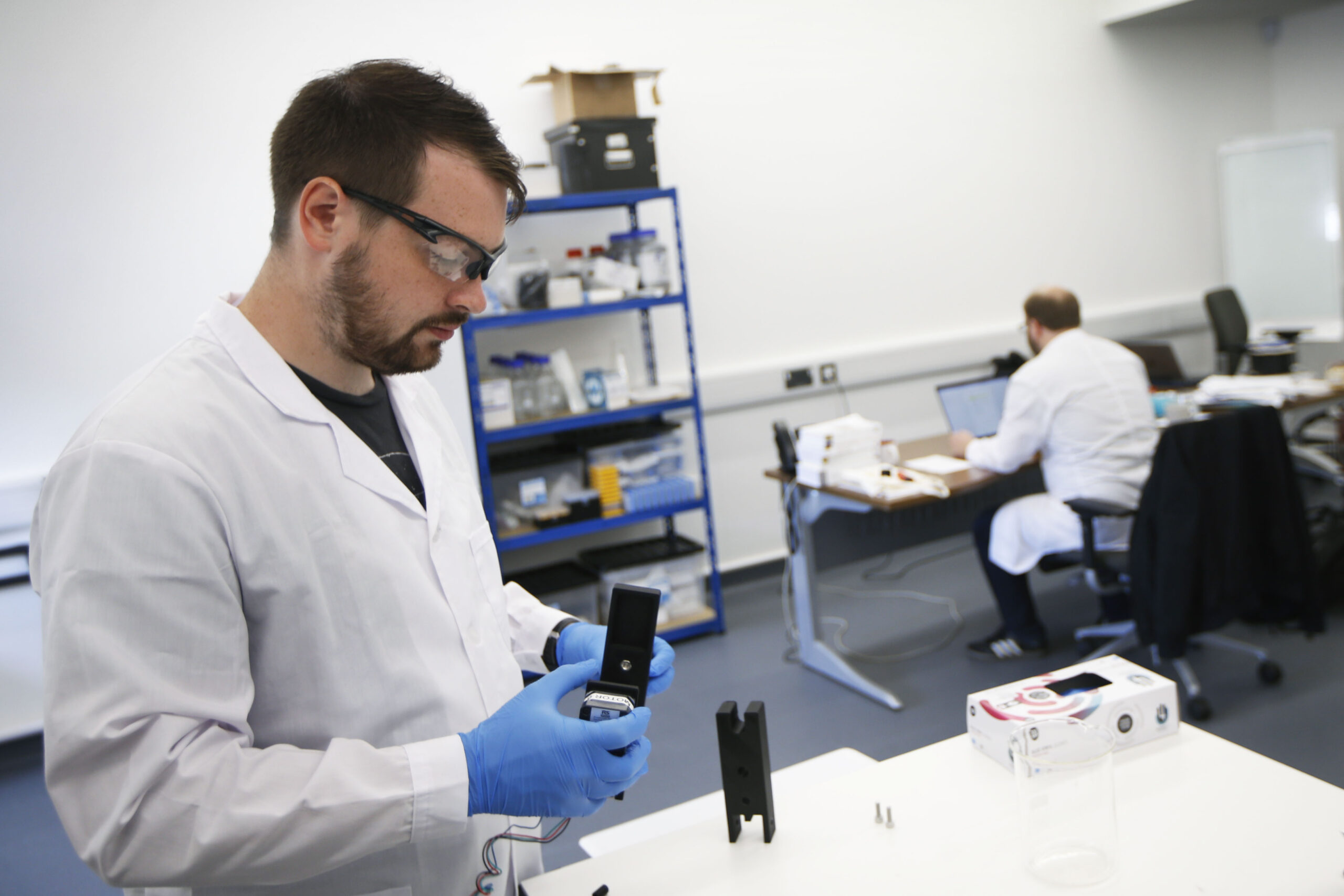 The Spintex team working in their lab at the Wood Centre for Innovation.