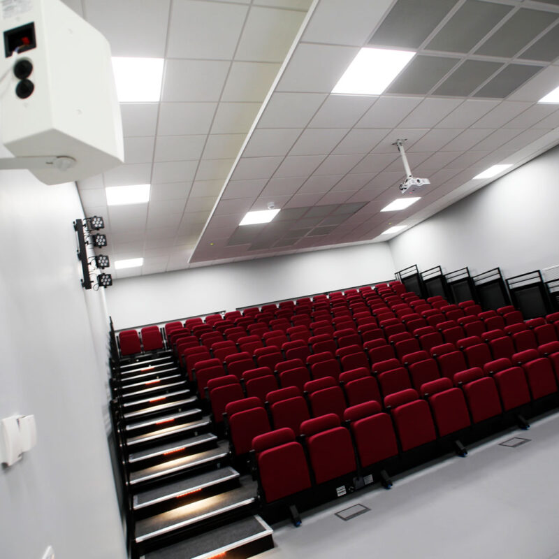 Theatre The lecture theatre at the Wood Centre for Innovation.