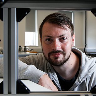 Portrait of Alex Greenhalgh, CEO of Spintex at the Wood Centre for Innovation.
