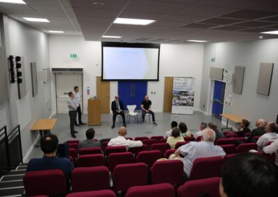 Exit Right event held in the theatre at the Wood Centre for Innovation.